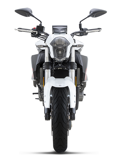 benelli TNT600 سفید رنگ از نمای رو به رو
